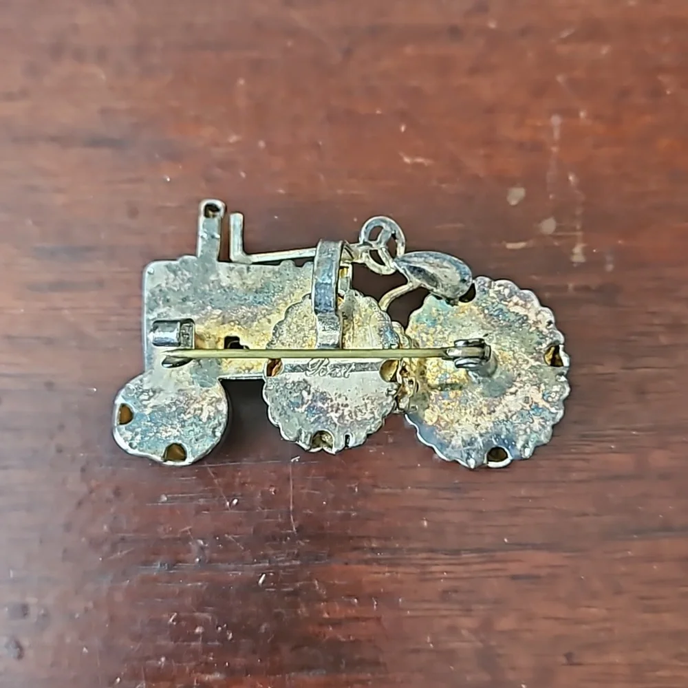 Vintage Best Signed Tractor Brooch or Pendant